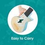 Jucarie din lemn – Instrument Ukulele (chitara) alba – invata sa canti cu lumini - imagine 6