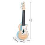 Jucarie din lemn – Instrument Ukulele (chitara) alba – invata sa canti cu lumini - imagine 7