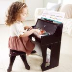 Jucarie din lemn - Pian negru cu scaun - invat sa cant cu lumini - imagine 3