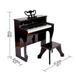 Jucarie din lemn - Pian electronic negru inalt - imagine 5