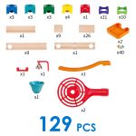 Jucarie din lemn - Marble Run Tricks N Twists (129 piese) - imagine 6