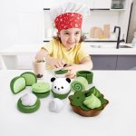 Jucarie din lemn - Set deserturi verzi (8 piese) - imagine 12