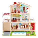Jucarie din  lemn - Casa de papusi mobilata tip vila (29 piese) - imagine 2