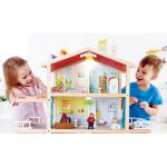 Jucarie din  lemn - Casa de papusi mobilata tip vila (29 piese) - imagine 5