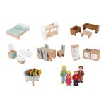 Jucarie din  lemn - Casa de papusi mobilata tip vila (29 piese) - imagine 6