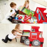 Jucarie din lemn - Masa cu cale ferata, in forma de locomotiva (32 piese) - imagine 4