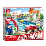 Jucarie din lemn - Set de transport maritim si feroviar (38 piese)