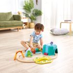 Jucarie din lemn - Set tren si dinozauri (27 piese) - imagine 3