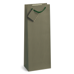 Sacosa sticla de vin Kraft cu dungi cu maner din snur, 13 x 36 x 10 cm (20 buc/display) - imagine 3