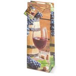 Sacosa sticla de vin, din hartie plastifiata mata cu maner din snur, 13 x 36 x 10 cm (20 buc/display) - imagine 3