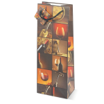 Sacosa sticla de vin, din hartie plastifiata mata cu maner din snur, 13 x 36 x 10 cm (20 buc/display) - imagine 5