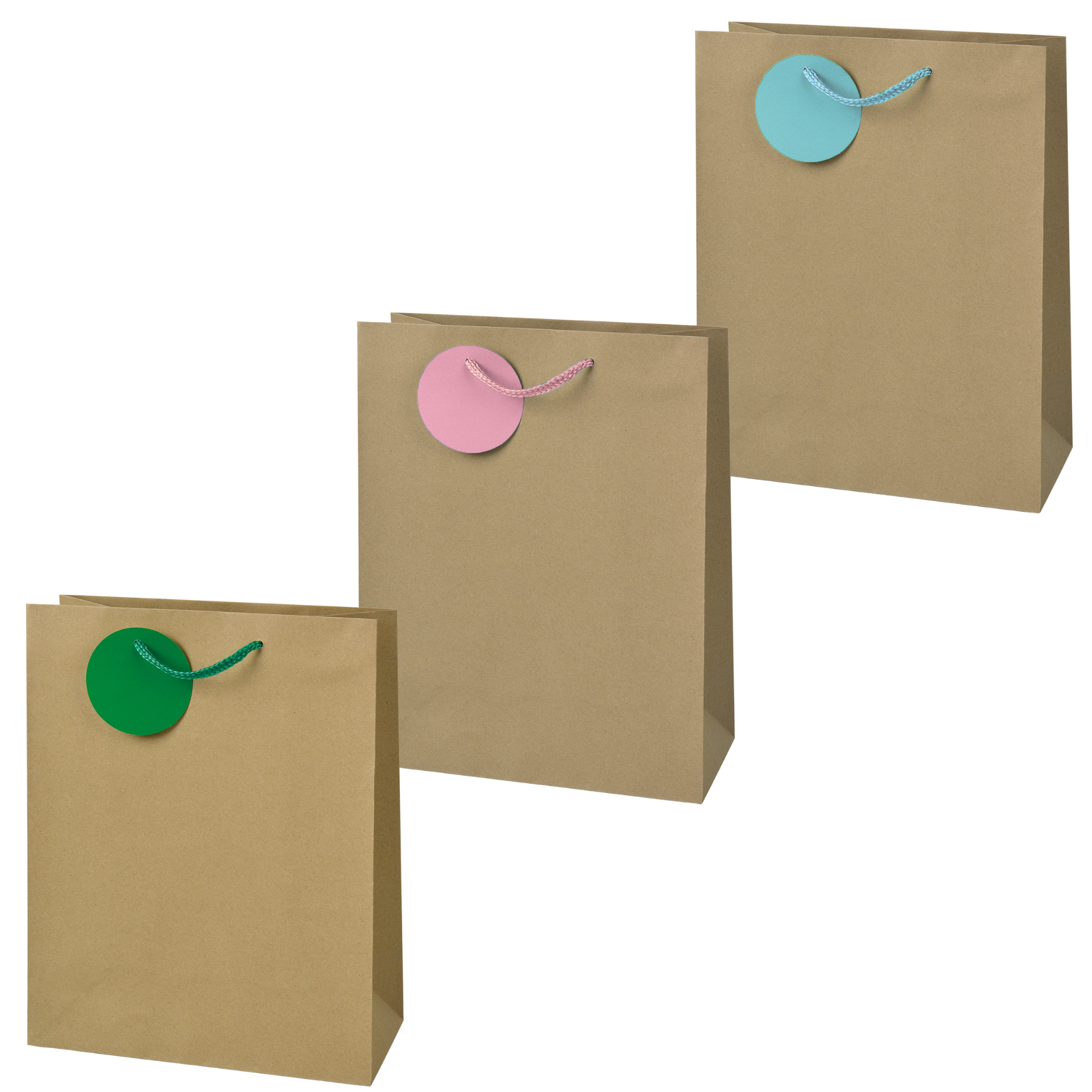 61780_0 Sacosa Kraft, din hartie cu maner din snur, 26 x 32.5 x 12.7 cm (20 buc/display) - imagine 1