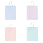 Sacosa Pastel cu buline, din hartie cu maner din snur, 17.8 x 23 x 9.8 cm (20 buc/display)