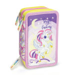 Penar echipat - Colectia pentru fete cu 3 fermoare (18 markere si 18 creioane colorate) - 13 x 20 x 6.5 cm (12buc/display) - imagine 2