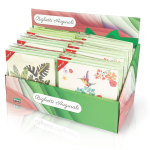 Felicitare POP-UP fantasie, cu modele asortate cu detalii aurii pe exteriorul felicitarii - 13.5 x 13.5 cm (48 buc/display)