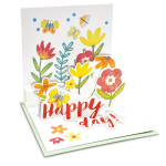 Felicitare POP-UP fantasie, cu modele asortate cu detalii aurii pe exteriorul felicitarii - 13.5 x 13.5 cm (48 buc/display) - imagine 4