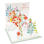 Felicitare POP-UP fantasie, cu modele asortate cu detalii aurii pe exteriorul felicitarii - 13.5 x 13.5 cm (48 buc/display) - imagine 8