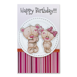 Felicitare 3D Zi de nastere, cu modele asortate, cu detalii in relief, aurii si sclipici pe exteriorul felicitarii - 11.5 x 19 cm (32 buc/display) - imagine 4