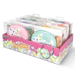 Mini geanta Donuts din silicon, cu fermoar si curea de umar reglabila  - ø 12 x 3.5 cm (8 buc/display)