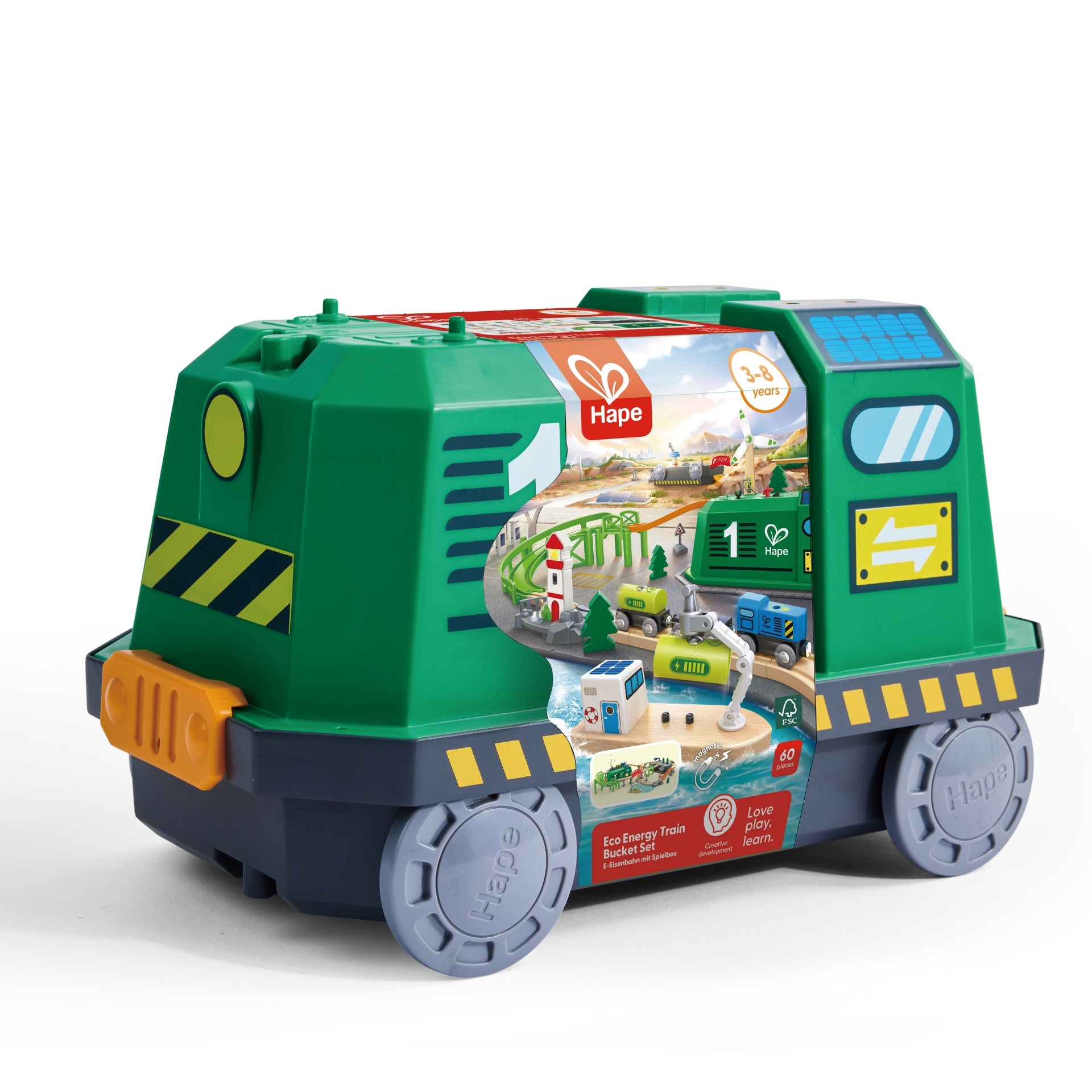 E3885_2 Jucarie din lemn - Tren in cutie tip locomotiva - imagine 1