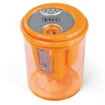 Ascutitoare de creion cu 3 gauri si container transparent, 4 culori (24 buc/display) - imagine 4