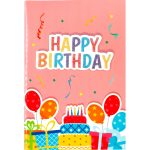 Felicitare POP-UP zi de nastere, cu modele asortate cu detalii aurii pe exteriorul felicitarii - 11.5 x 17 cm (48 buc/display) - imagine 2