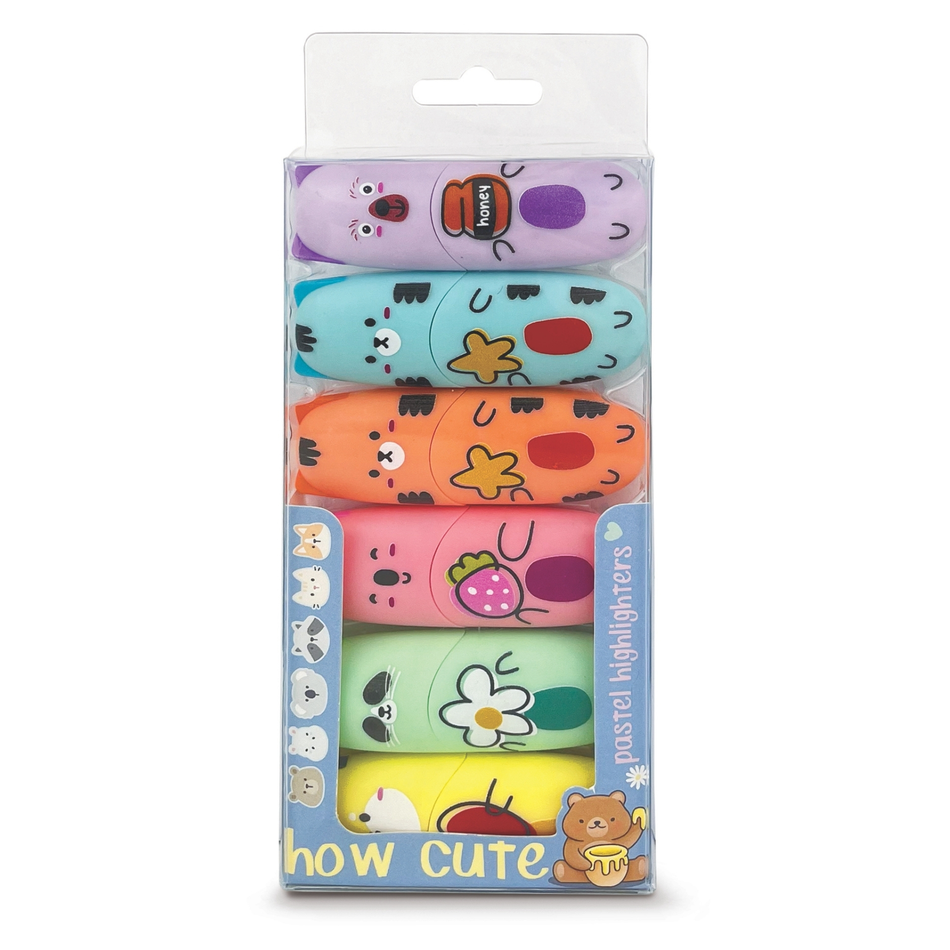 82038 Set Marker evidentiator, How Cute, 6 culori pastel (6 buc/blister) - imagine 1