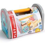 Jucarie din lemn - Cutie colorata cu unelte (17 piese)