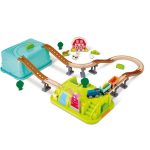 Jucarie din lemn - Trenul de la ferma (40 piese) - imagine 2