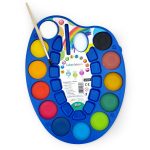 Set 12 culori acuarela, forma paleta, cu pensula inclusa
