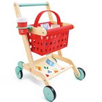 Jucarie din lemn - Carucior rosu de cumparaturi (10 piese) - imagine 2