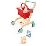Jucarie din lemn - Carucior rosu de cumparaturi (10 piese) - imagine 6