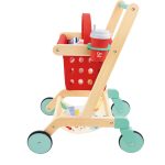 Jucarie din lemn - Carucior rosu de cumparaturi (10 piese) - imagine 7