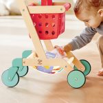 Jucarie din lemn - Carucior rosu de cumparaturi (10 piese) - imagine 11