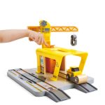 Jucarie din lemn - Set constructii macarale feroviare - imagine 3