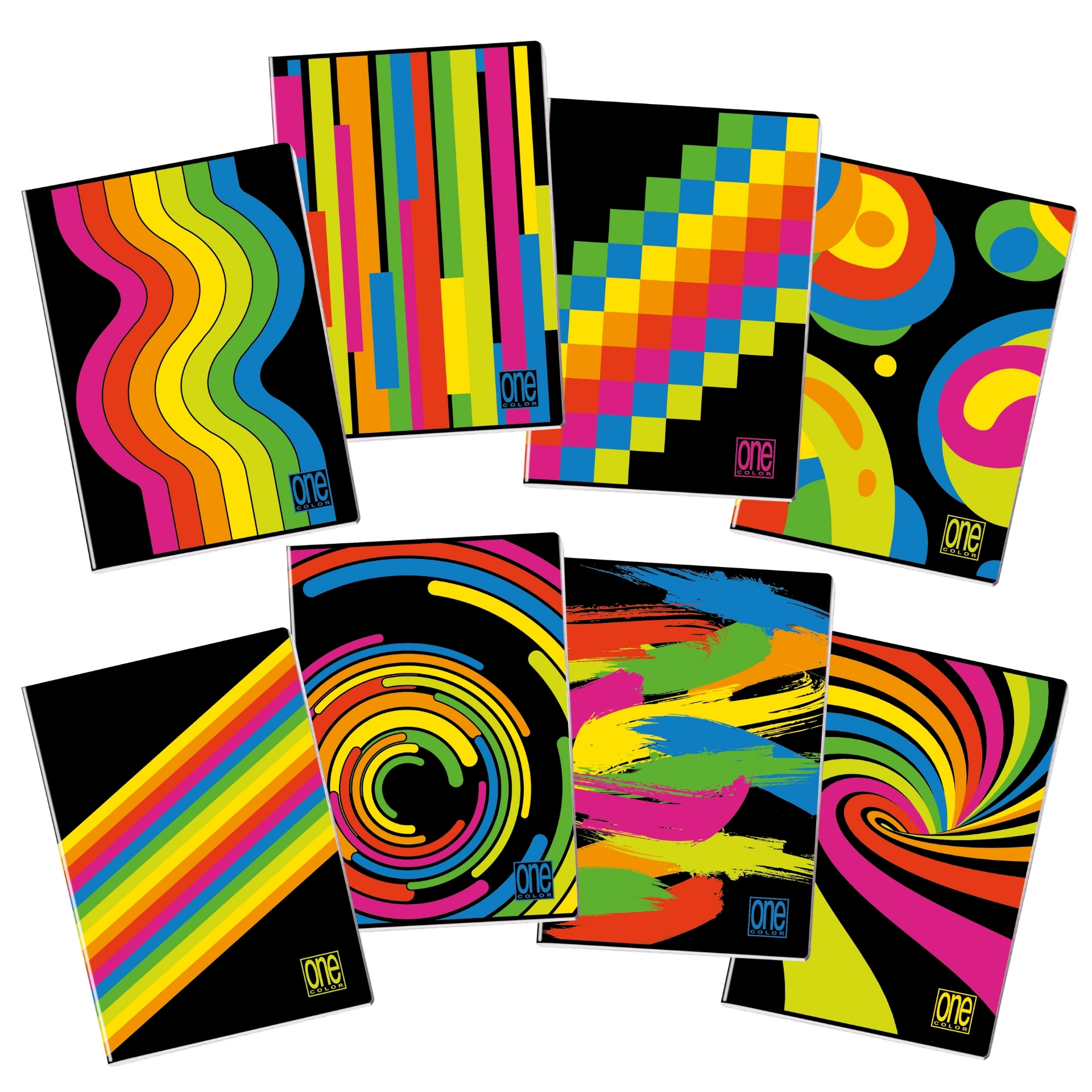 8460_8461_One-Color-BlackFluo-maxi-pm Caiet A4 cu Jolly Page - One Color Black & Fluo, 80 g/m2, 40 pag. (Matematica) - imagine 1
