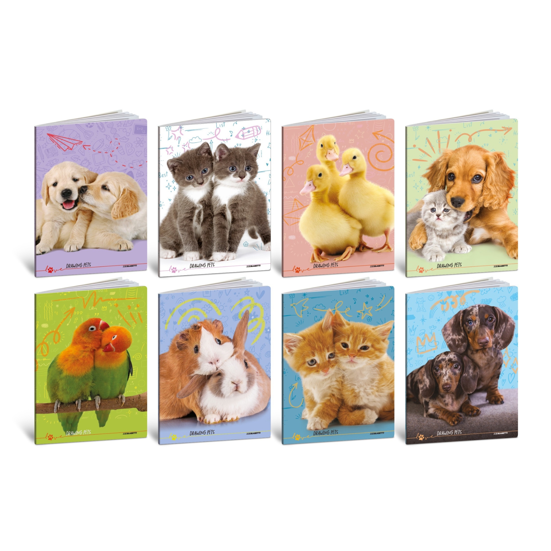 8900_8902_Drawing-Pets_100-Alta-Foliazione_2025 Caiet A4 de exercitii - Animale desenate, 100 g/m2, 48 pag. (Matematica) - imagine 1