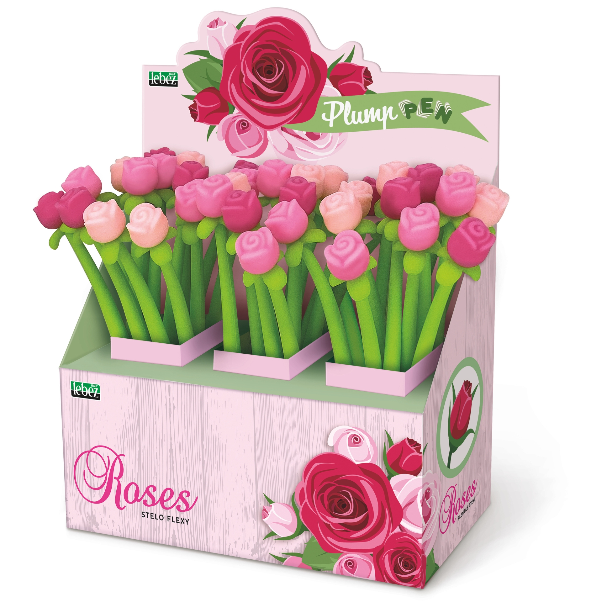 82106_Expo-Plum-Roses Pix flexibil Roses, ø 2 cm (36 buc/display) - imagine 1