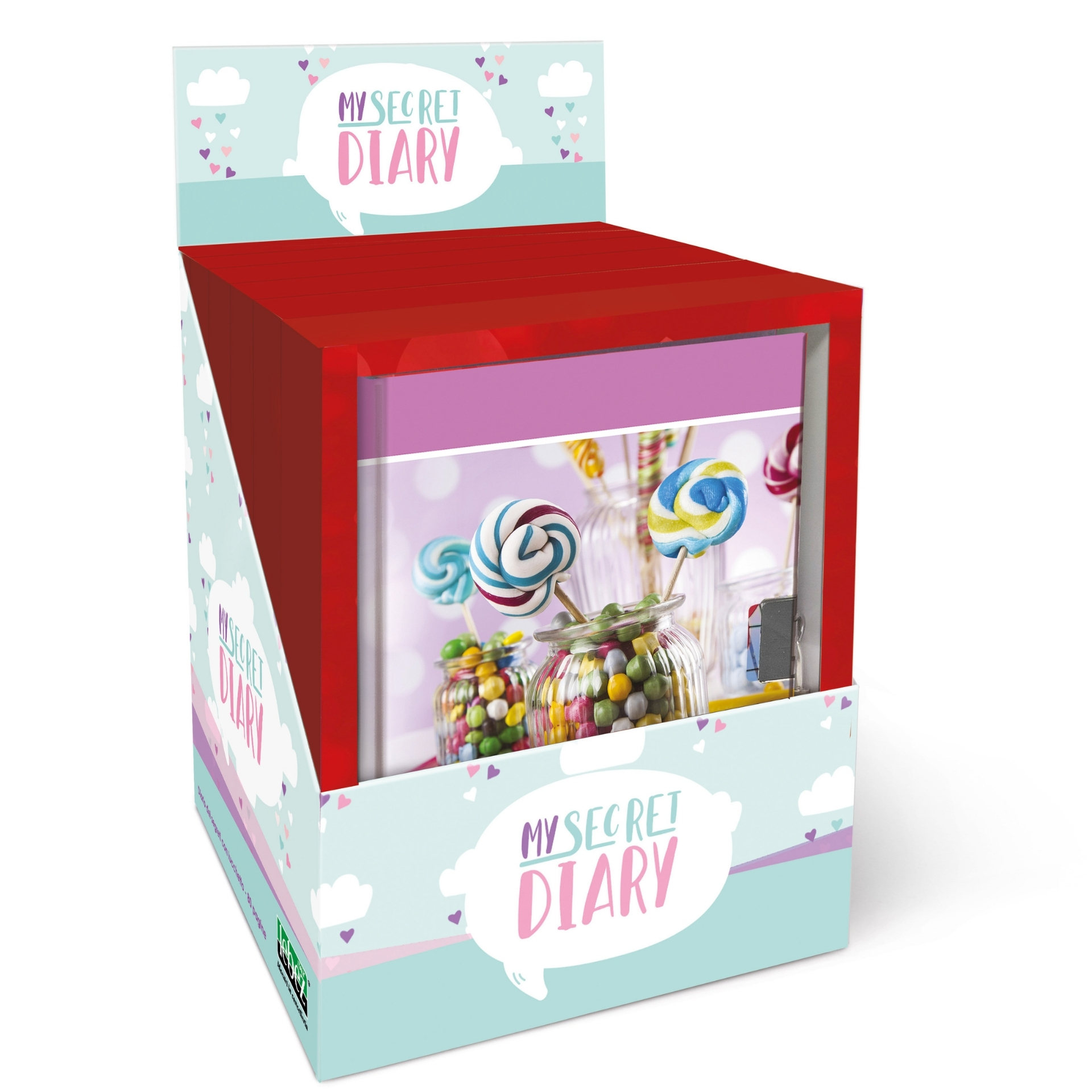 80754_1 Jurnal secret Love & Candy cu lacat, 3 modele asortate (6 buc/display) - imagine 1