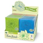 Notebook Floral, cu inchidere magnetica, 13 × 18 cm cu coperta PU, 3 modele asortate (12 buc/display)
