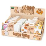 Sacosa textila canvas BeCappy Capibara – cu imprimeu pe ambele fete, 4 modele asortate (12 buc/display)