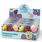 Ascutitoare de creion cu o gaura Garden Friends, plastic moale, 3 modele asortate (24 buc/display)