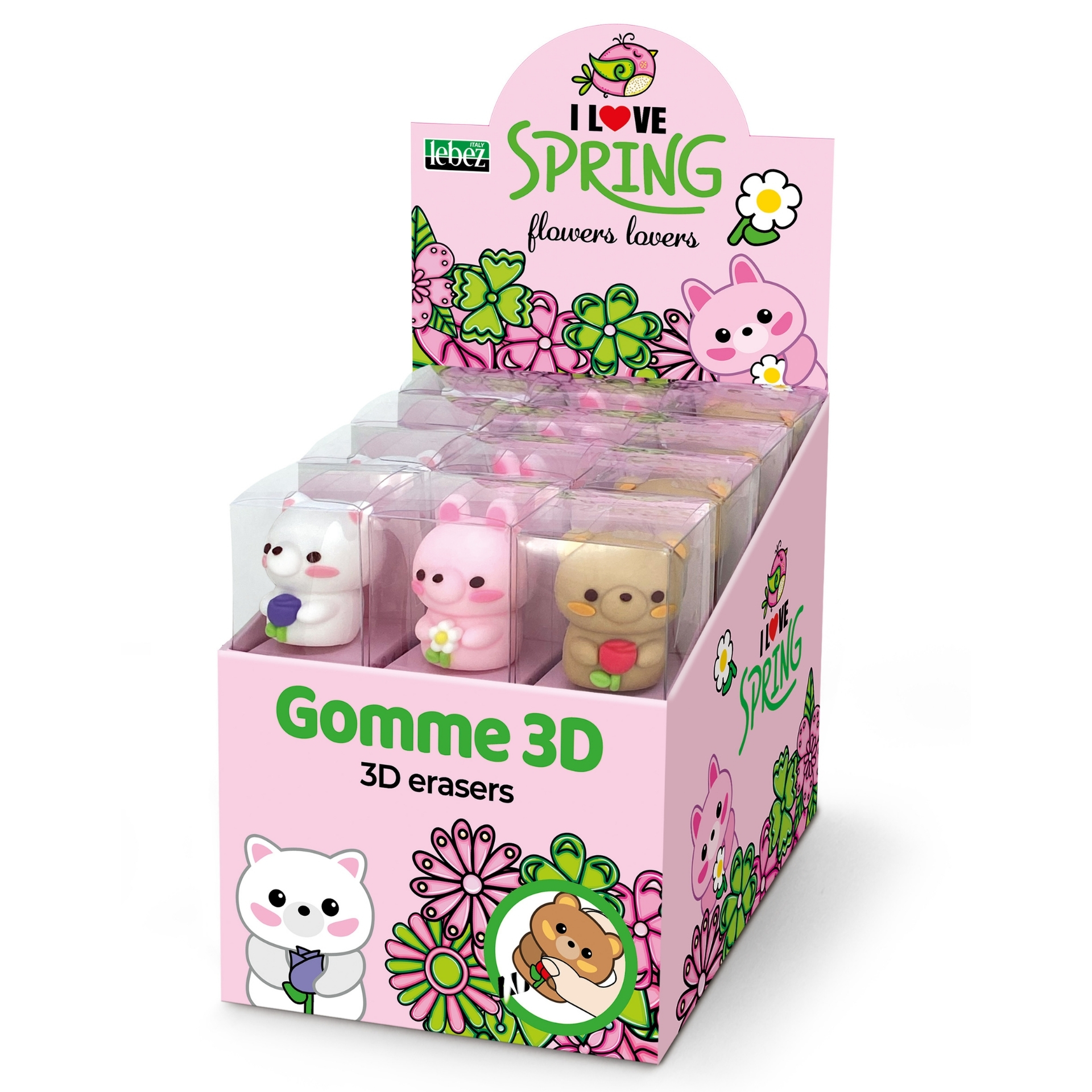 82223_1 Radiera Colectia Flowers Lovers 3D, 3 modele asortate (24 buc/display) - imagine 1