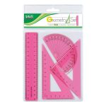 Set sabloane din plastic transparent – 4 piese cu rigla 15 cm, in punga agatatoare - imagine 2