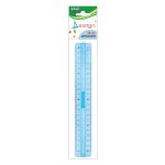 Rigla dubla cu maner central din plastic transparent – 20 cm, in punga agatatoare