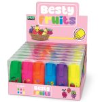 Set marker evidentiator fluo Besty Fruits, 6 culori (6 buc/blister, 8 buc/display)