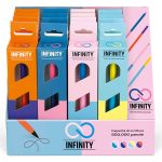 Creion Infinity Bicolor cu corp hexagonal, 4 combinatii de culori (16 buc/display)