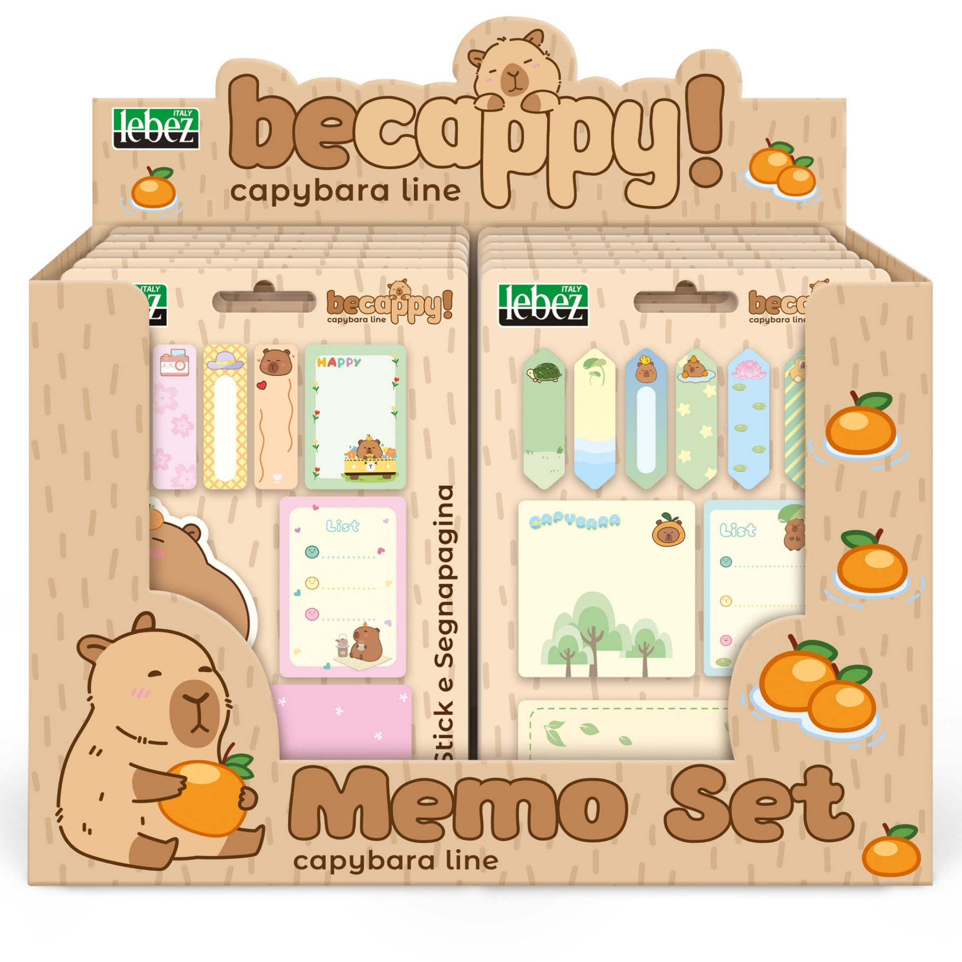 82327_Expo-Set-Memo_fronte Set memostick si semne de carte Be Cappy din hartie, 4 combinatii (64 blistere/display) - imagine 1