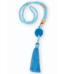 Colier cu margele, pompon si ciucure colorat - model asortat  (12 buc/display) - imagine 2